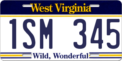 WV license plate 1SM345