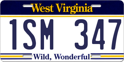 WV license plate 1SM347