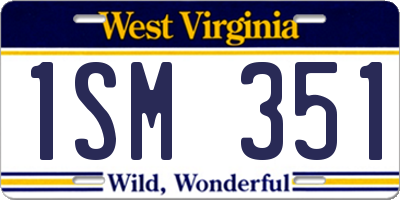 WV license plate 1SM351