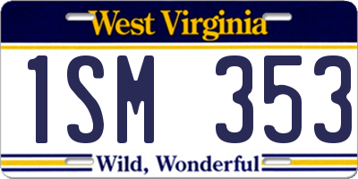 WV license plate 1SM353