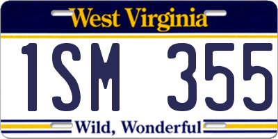 WV license plate 1SM355