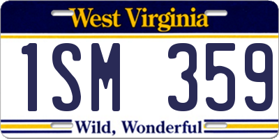 WV license plate 1SM359