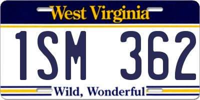 WV license plate 1SM362