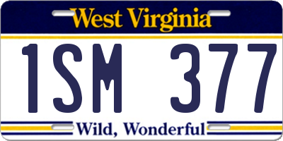 WV license plate 1SM377