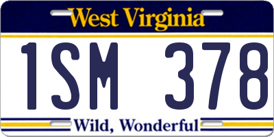 WV license plate 1SM378