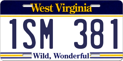 WV license plate 1SM381