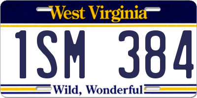 WV license plate 1SM384
