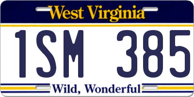 WV license plate 1SM385