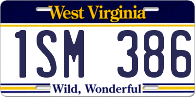 WV license plate 1SM386
