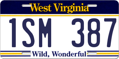 WV license plate 1SM387