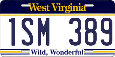 WV license plate 1SM389