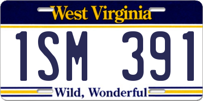 WV license plate 1SM391