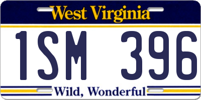 WV license plate 1SM396