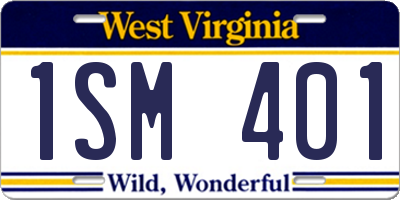 WV license plate 1SM401