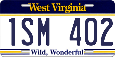 WV license plate 1SM402