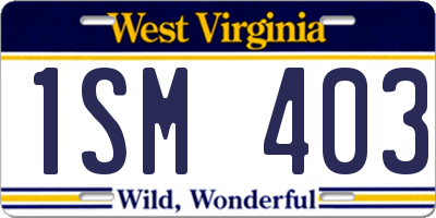 WV license plate 1SM403