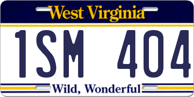 WV license plate 1SM404