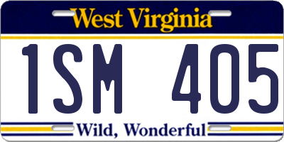 WV license plate 1SM405