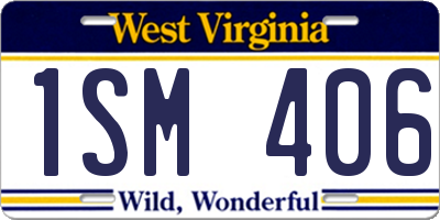 WV license plate 1SM406
