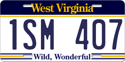 WV license plate 1SM407