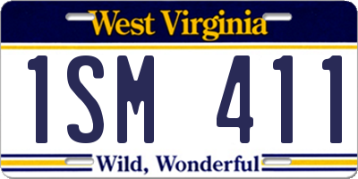 WV license plate 1SM411