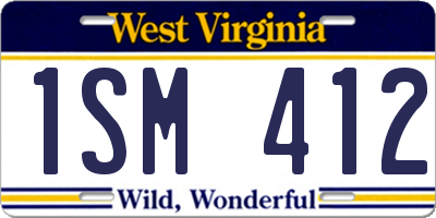 WV license plate 1SM412