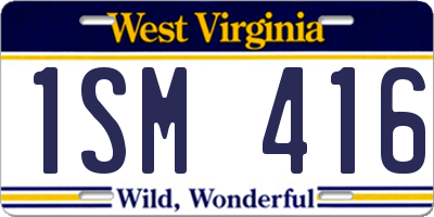 WV license plate 1SM416