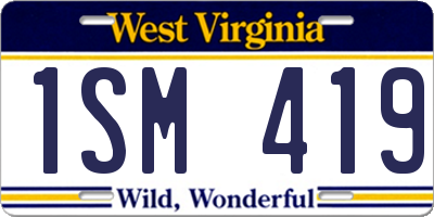 WV license plate 1SM419