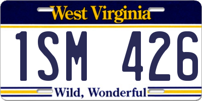 WV license plate 1SM426