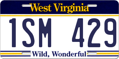 WV license plate 1SM429