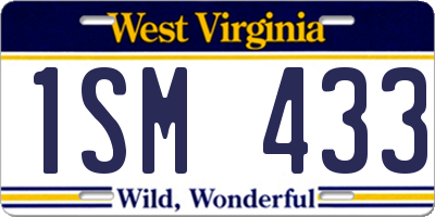 WV license plate 1SM433