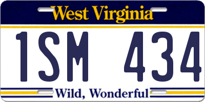 WV license plate 1SM434