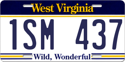 WV license plate 1SM437