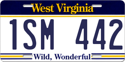 WV license plate 1SM442