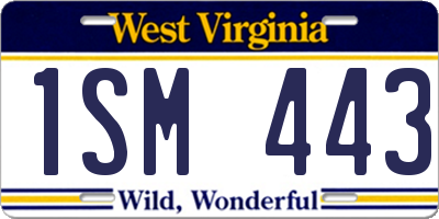 WV license plate 1SM443