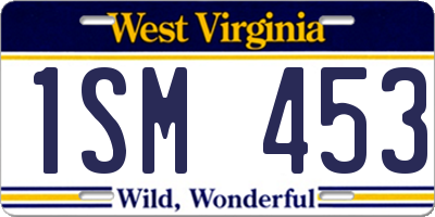 WV license plate 1SM453