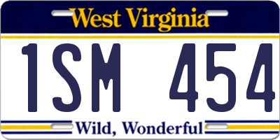 WV license plate 1SM454