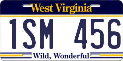 WV license plate 1SM456
