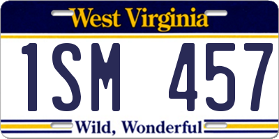 WV license plate 1SM457