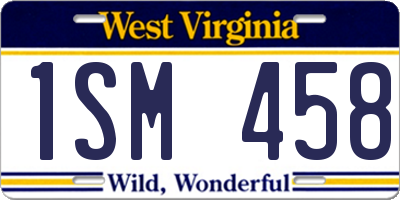 WV license plate 1SM458