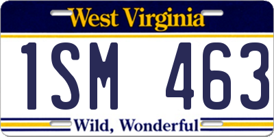 WV license plate 1SM463