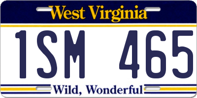 WV license plate 1SM465