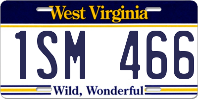 WV license plate 1SM466