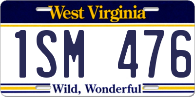 WV license plate 1SM476