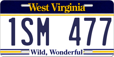 WV license plate 1SM477
