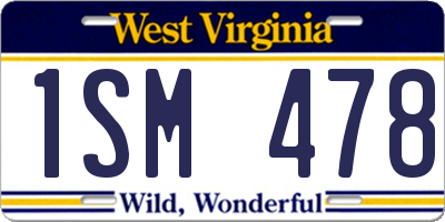 WV license plate 1SM478