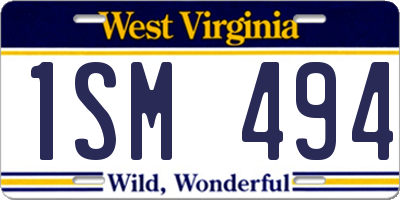 WV license plate 1SM494