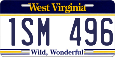 WV license plate 1SM496