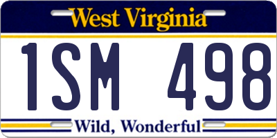 WV license plate 1SM498