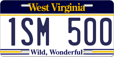 WV license plate 1SM500